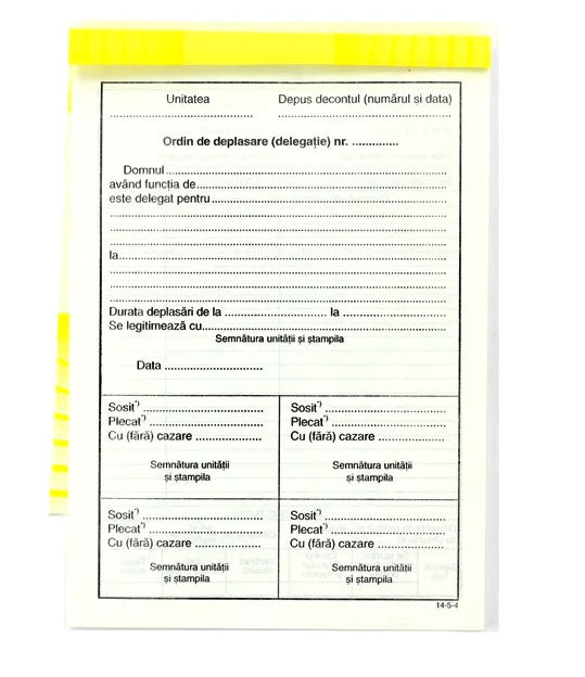 ORDIN DE DEPLASARE A5 ORDIN DE DEPLASARE A5